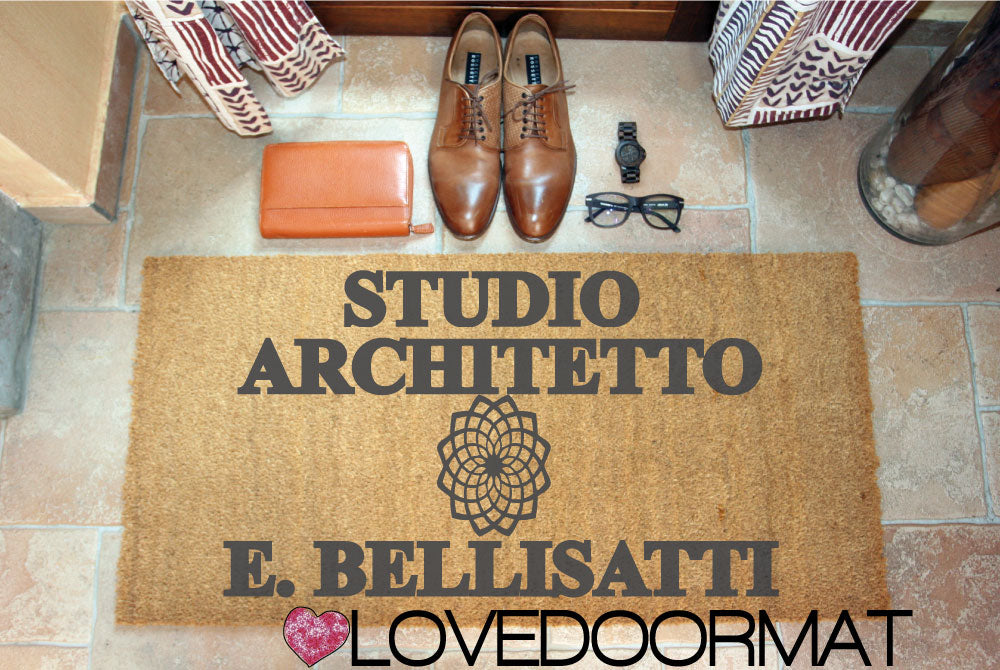 Zerbino Personalizzato – Studio Architetto – LOVEDOORMAT in Cocco, Fondo in Gomma, 100% BIO