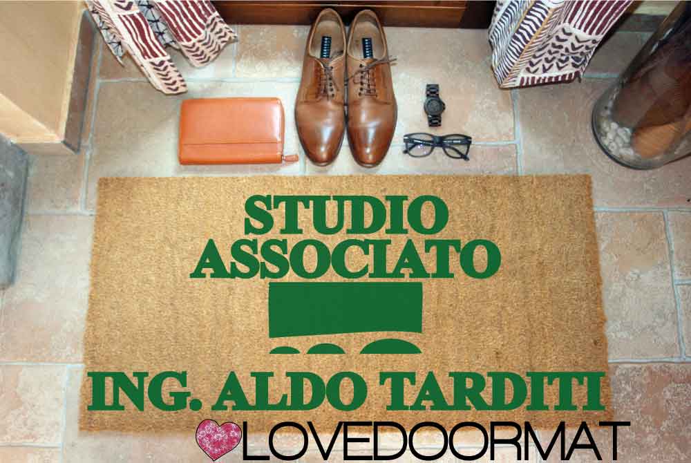 Zerbino Personalizzato – Studio Ingegnere – LOVEDOORMAT in Cocco, Fondo in Gomma, 100% BIO
