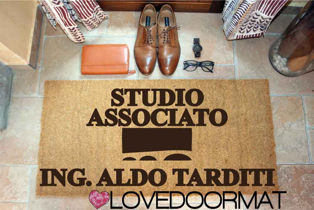 Zerbino Personalizzato – Studio Ingegnere – LOVEDOORMAT in Cocco, Fondo in Gomma, 100% BIO