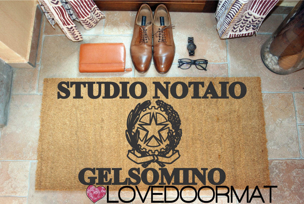 Zerbino Personalizzato – Studio Notaio – LOVEDOORMAT in Cocco, Fondo in Gomma, 100% BIO