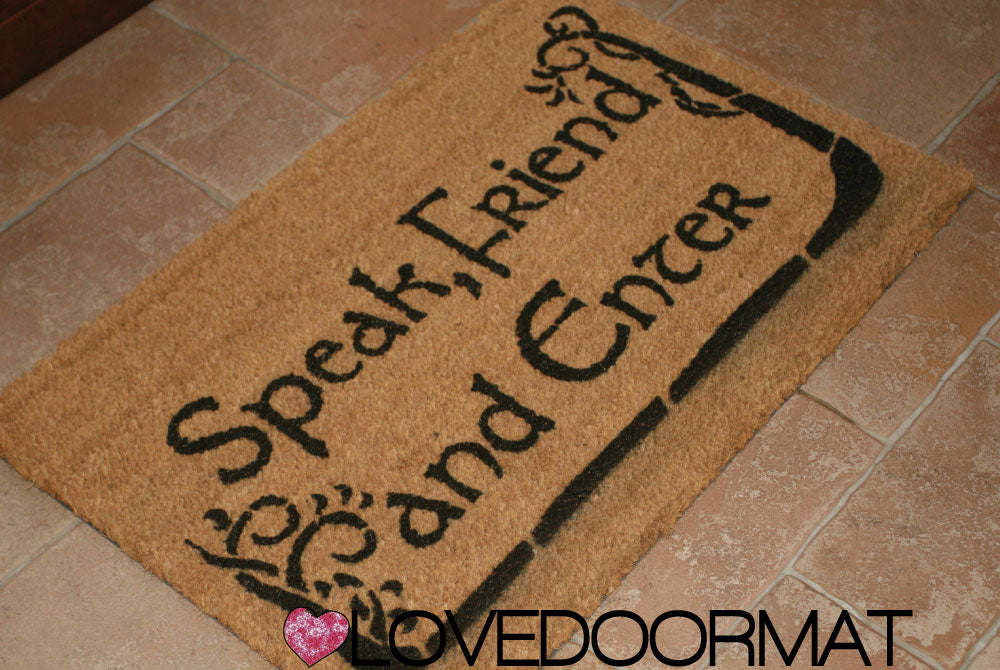Zerbino Personalizzabile – Speak Friend, and Enter – LOVEDOORMAT in Cocco, Fondo in Gomma 100% BIO