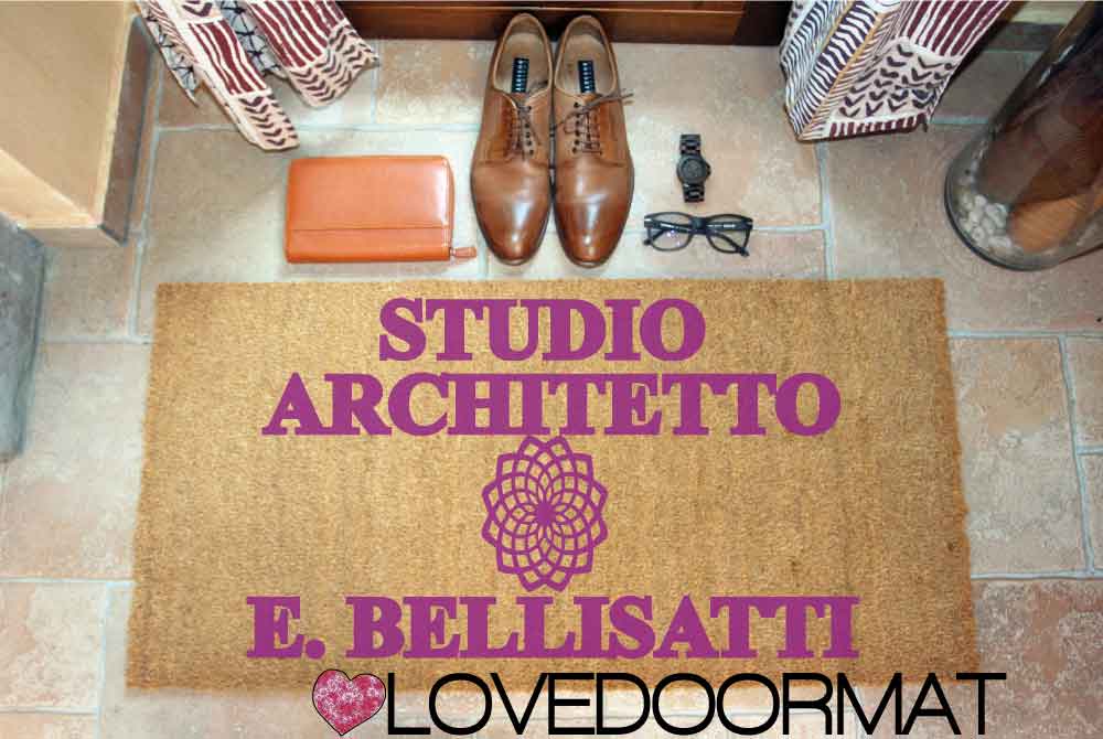 Zerbino Personalizzato – Studio Architetto – LOVEDOORMAT in Cocco, Fondo in Gomma, 100% BIO
