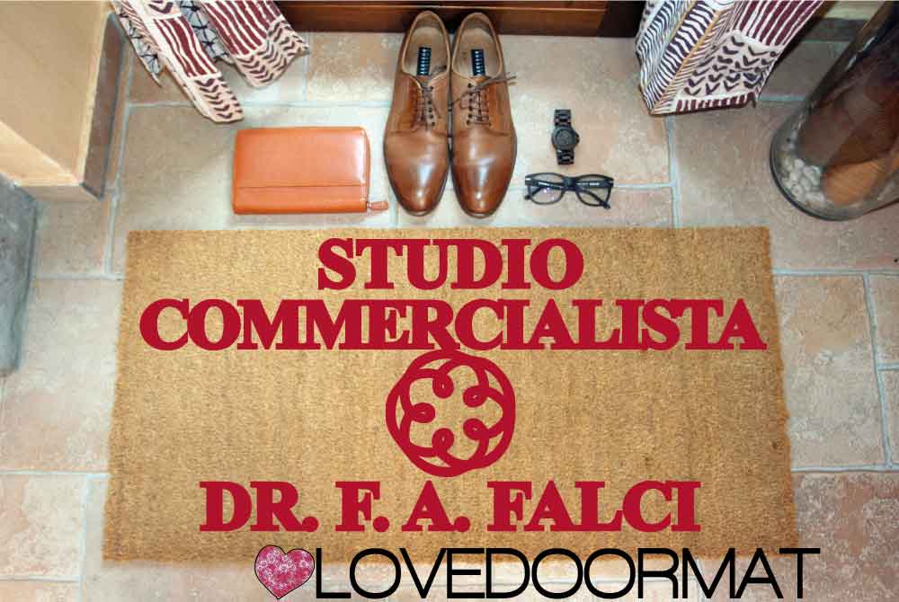 Zerbino Personalizzato – Studio Commercialista – LOVEDOORMAT in Cocco, Fondo in Gomma, 100% BIO
