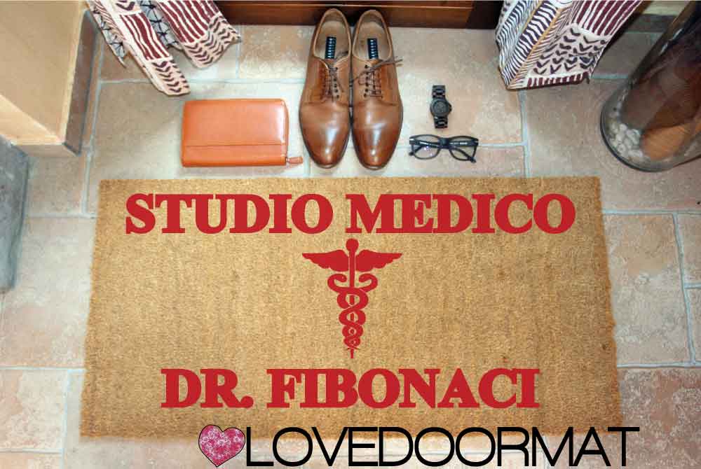 Zerbino Personalizzato – Studio Medico – LOVEDOORMAT in Cocco, Fondo in Gomma, 100% BIO