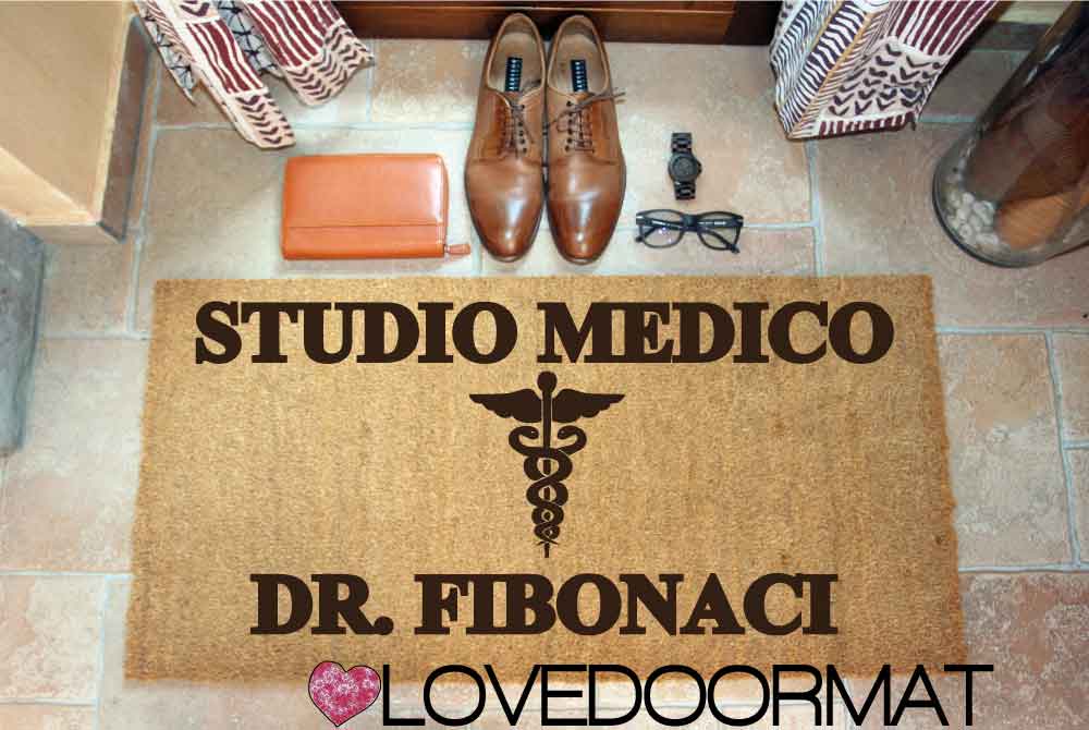 Zerbino Personalizzato – Studio Medico – LOVEDOORMAT in Cocco, Fondo in Gomma, 100% BIO