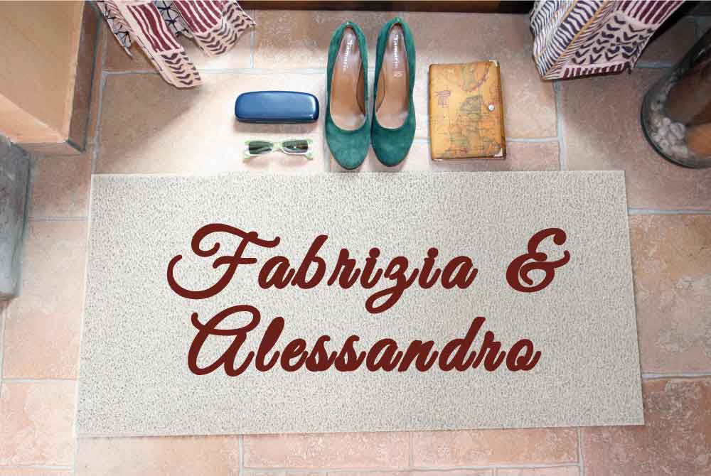 Zerbino Personalizzato – Noi Due, Tuo Testo – LOVEDOORMAT in Pvc, Fondo in Gomma