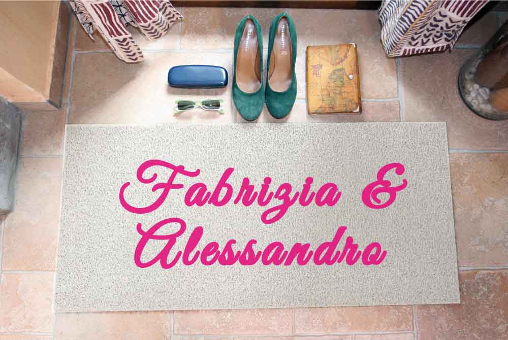 Zerbino Personalizzato – Noi Due, Tuo Testo – LOVEDOORMAT in Pvc, Fondo in Gomma