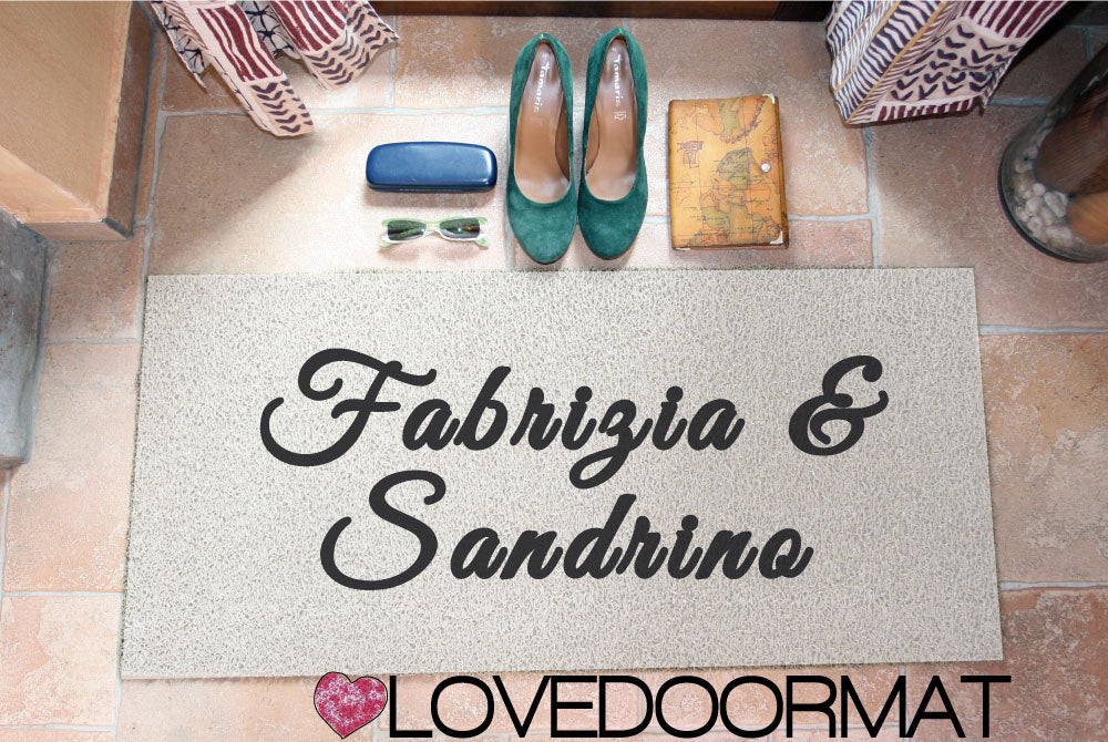 Zerbino Personalizzato – Noi Due, Tuo Testo – LOVEDOORMAT in Pvc, Fondo in Gomma