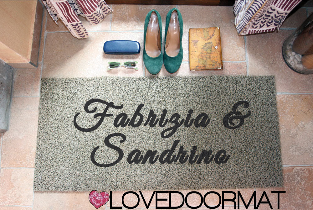 Zerbino Personalizzato – Noi Due, Tuo Testo – LOVEDOORMAT in Pvc, Fondo in Gomma