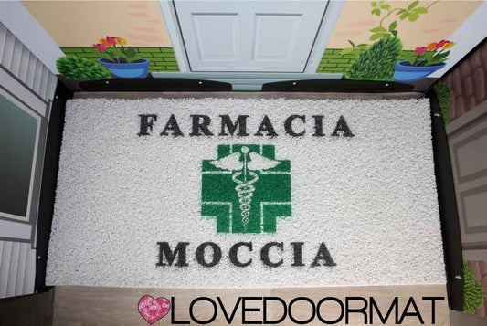 Zerbino Personalizzato – Farmacia – LOVEDOORMAT in Pvc, Fondo in Gomma, 100% Impermeabile