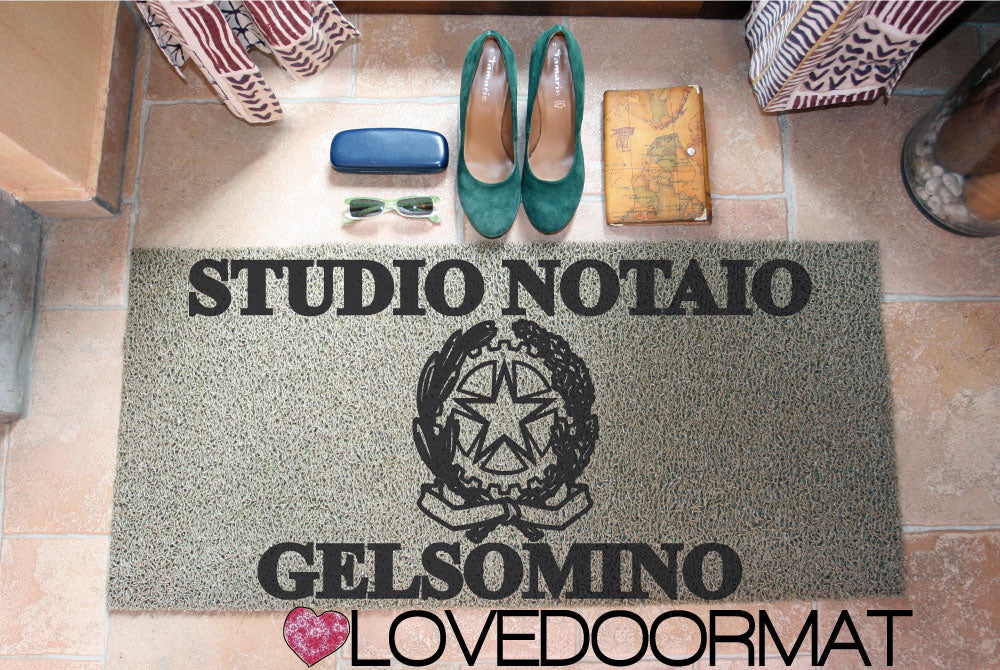 Zerbino Personalizzato – Studio Notaio – LOVEDOORMAT in Pvc, Fondo in Gomma, 100% Impermeabile
