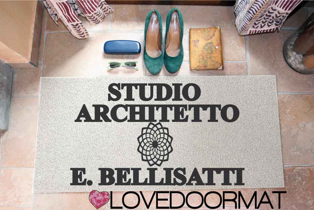 Zerbino Personalizzato – Studio Architetto – LOVEDOORMAT in Pvc, Fondo in Gomma, 100% Impermeabile