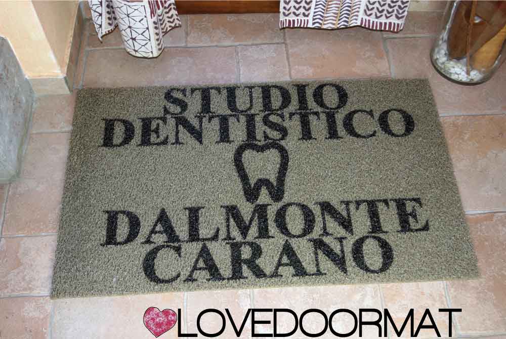 Zerbino Personalizzato – Studio Dentista – LOVEDOORMAT in Pvc, Fondo in Gomma, 100% Impermeabile