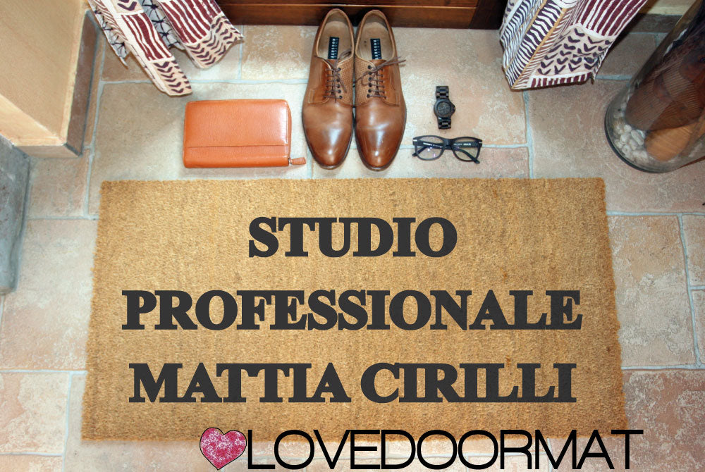 Zerbino Personalizzato – Studio Professionale – LOVEDOORMAT in Cocco, Fondo in Gomma, 100% BIO