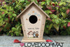Casetta Uccelli Personalizzata – Fumetto Famiglia – LOVEDOORMAT in Legno cm 17,5x12x3,4