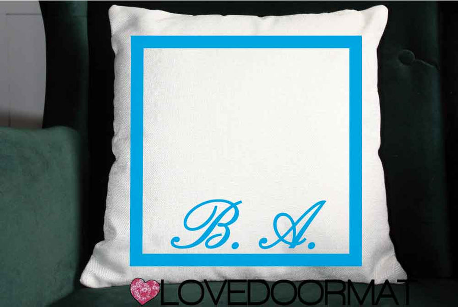 Cuscino Personalizzato – Tue Iniziali in Cornice – LOVEDOORMAT in Cotone