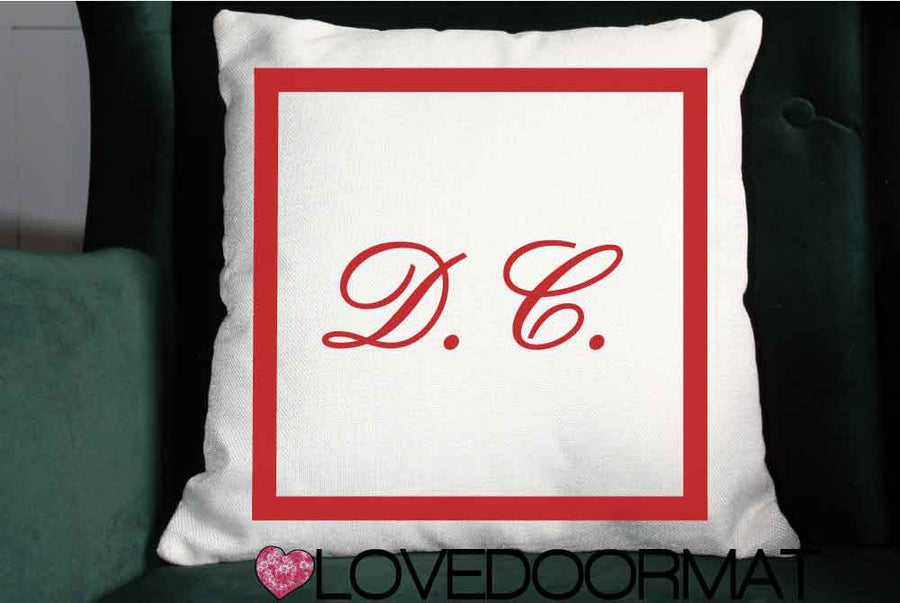 Cuscino Personalizzato – Tue Iniziali in Cornice – LOVEDOORMAT in Cotone