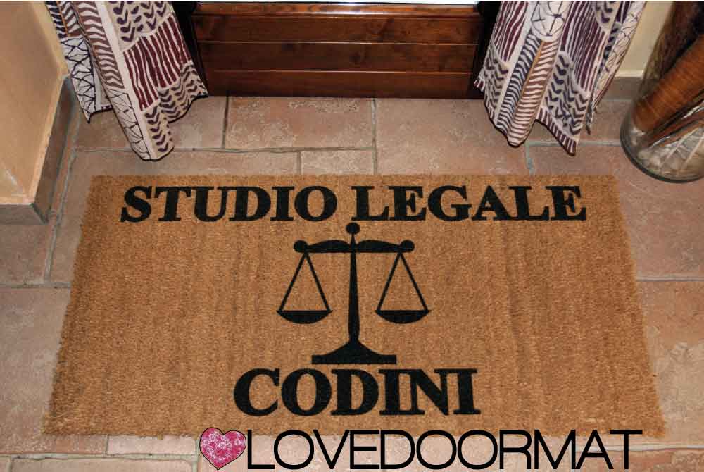 Zerbino Personalizzato – Studio Legale – LOVEDOORMAT in Cocco, Fondo in Gomma 100% BIO e Con Il Tuo Testo
