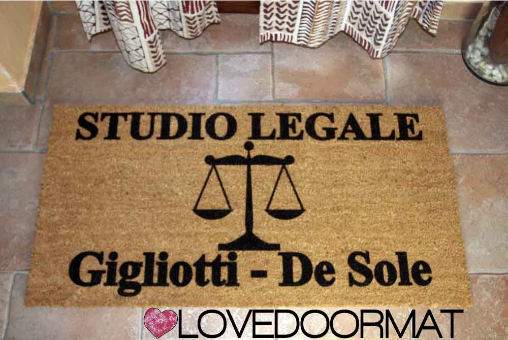 Zerbino Personalizzato – Studio Legale – LOVEDOORMAT in Cocco, Fondo in Gomma 100% BIO e Con Il Tuo Testo