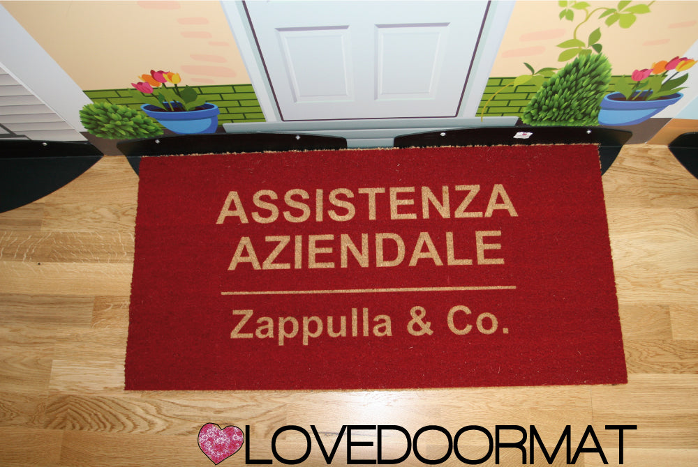 Zerbino Personalizzato – Tuo Logo – LOVEDOORMAT in Cocco, Fondo in Gomma 100% BIO per Azienda