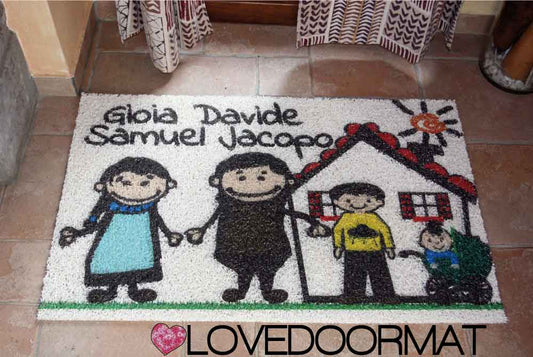 LOVEDOORMAT Zerbino Personalizzato - Volute, Tuo Testo - in Cocco Naturale Fondo in Gomma cm. 60x40x2 e Altre Dimensioni Su Misura. Artigianato Fatto a mano Design, Produzione 100% Made in Italy LOVEDOORMAT Zerbino Personalizzato - Volute, Tuo Testo - in Cocco Naturale Fondo in Gomma cm. 60x40x2 e Altre Dimensioni Su Misura. Artigianato Fatto a mano Design, Produzione 100% Made in Italy