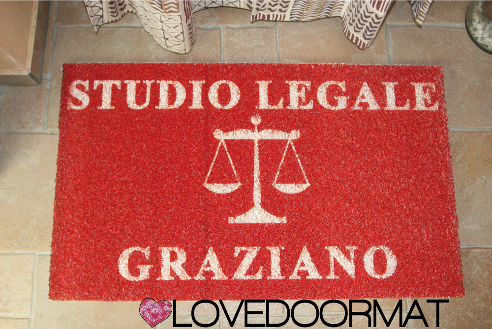 Zerbino Personalizzato da Esterno – Studio Legale – LOVEDOORMAT in Pvc, Fondo in Gomma e Con Il Tuo Testo