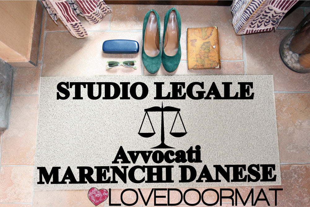 Zerbino Personalizzato – Studio Legale – LOVEDOORMAT in Pvc, Fondo in Gomma e Con Il Tuo Testo